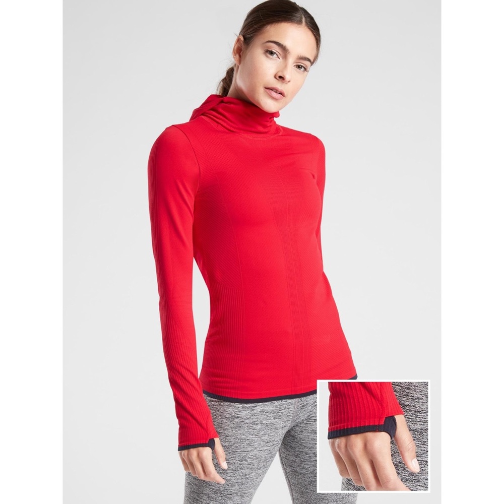 Athleta Flurry Balaclava Hoodie Red